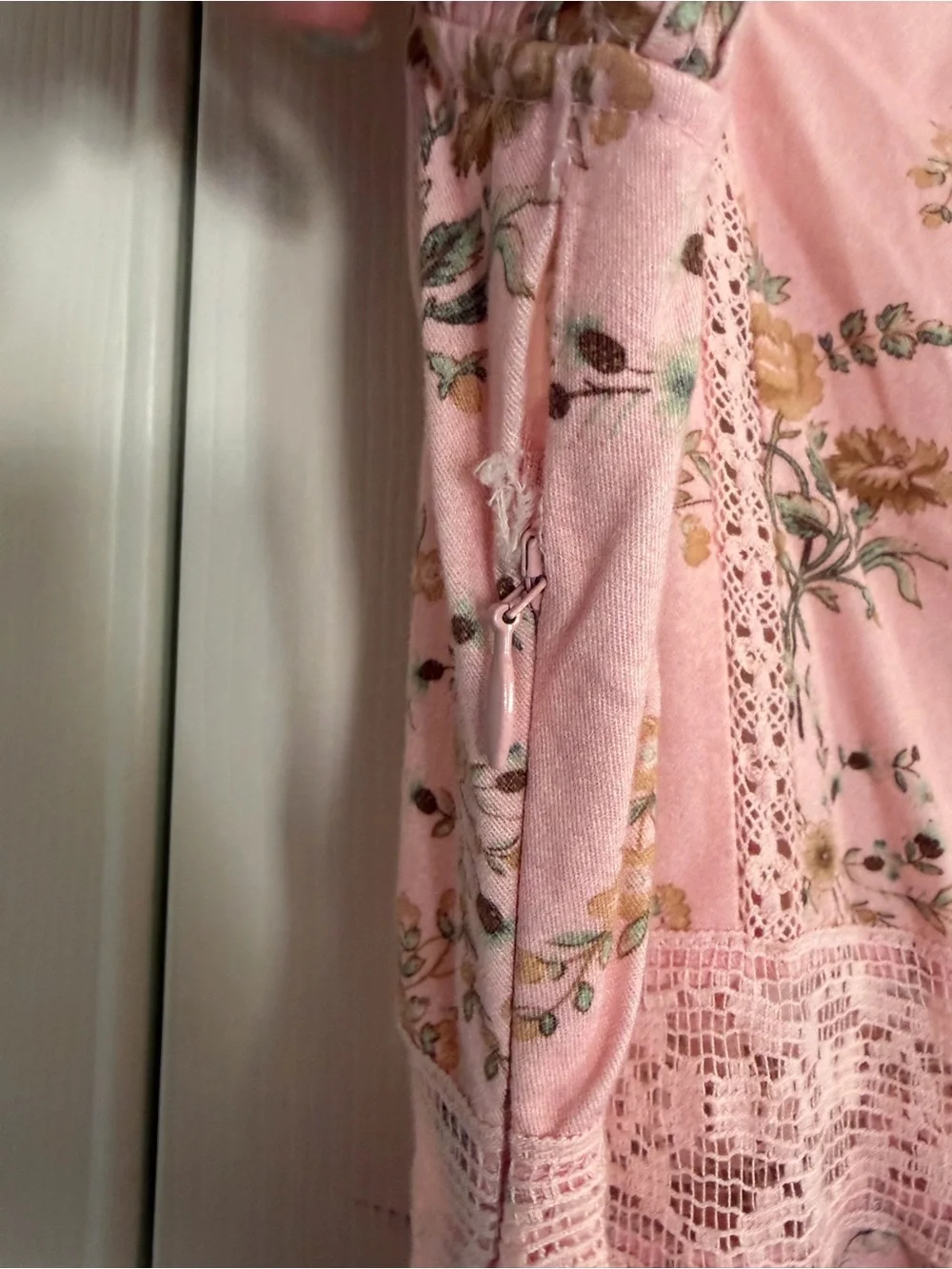 LoveShackFancy Pink Floral Maxi Dress with Puff Sleeves - Picture 6 of 7